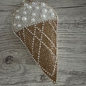 Aldo Gold and White Ice Cream Cone Clutch